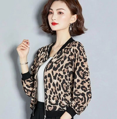 Καλοκαιρινό σιφόν στάμπα Γυναικείο μακρυμάνικο φαρδύ Bomber Γυναικείο μπλουζάκι Γυναικεία αναπνεύσιμα ρούχα X180