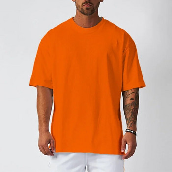 Blank Mesh Fitness Ανδρικό μπλουζάκι υπερμεγέθη χιπ χοπ για εξωτερικούς χώρους Streetwear Φαρδιά ρούχα γυμναστικής, μισό μανίκι T-shirt Bodybuilding