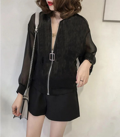 Ženske Jakne od organze Ljetne majice Krema za sunčanje Tanki kaput Kardigan protiv opeklina Proljetna odjeća Ženska košulja od šifona dugih rukava