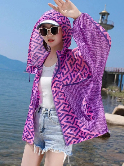 2023, noua vară, îmbrăcăminte cu glugă de protecție solară pentru femei, haină subțire, topuri, largi, respirabile, protecție UV, jachete casual pentru femei