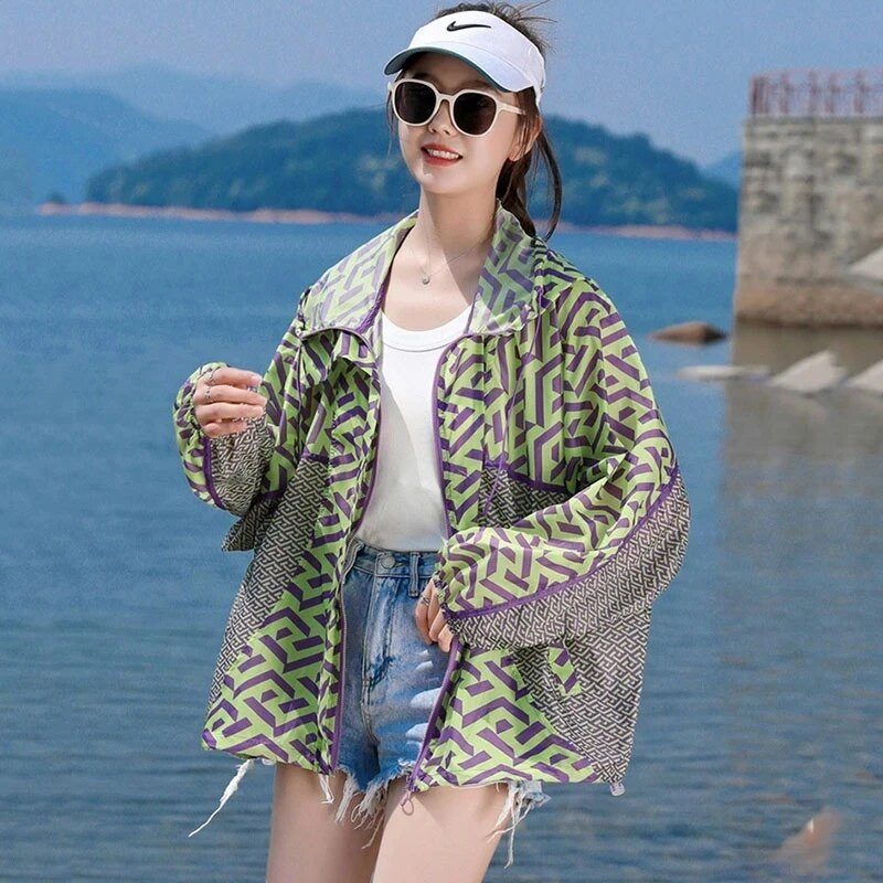 2023, noua vară, îmbrăcăminte cu glugă de protecție solară pentru femei, haină subțire, topuri, largi, respirabile, protecție UV, jachete casual pentru femei