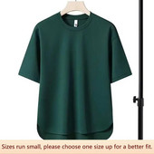 Ljetna muška majica kratkih rukava Jednostavna ležerna majica s do pola rukava čiste boje s okruglim izrezom Svestrana trendi majica kratkih rukava