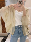 Jakne Ženske rukavima u obliku krila šišmiša Meke modne Ljetne Sveobuhvatne Jednostavne Jednobojne Elegantne Kreativnost Žene otporne na sunce Korejski stil Retro