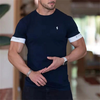 2023 Gym T-shirt Ανδρικό κοντομάνικο T-shirt Casual Slim Ανδρικό πουκάμισο γυμναστικής Bodybuilding Προπόνηση Μπλουζάκια καλοκαιρινά ρούχα