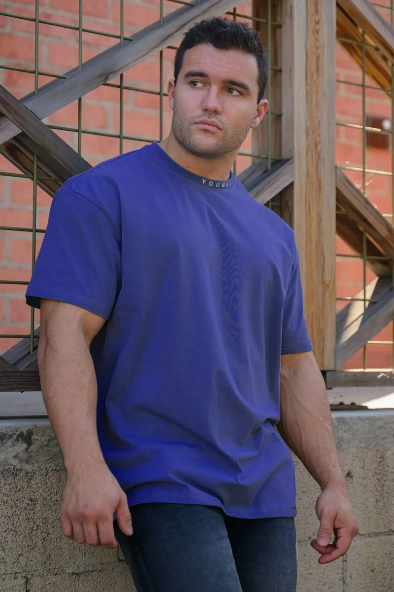 Prevelika muška majica kratkih rukava Sportska fitness majica kratkih rukava s otisnutim izrezom od čistog pamuka i fitnessa za trčanje u teretani