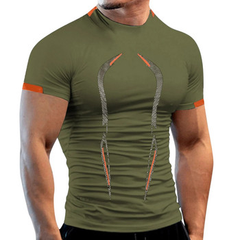 Нова лятна дишаща тениска за фитнес за мъже Бързосъхнеща тениска за джогинг Мъжки тренировъчни тениски Фитнес горнища Тениска за бягане