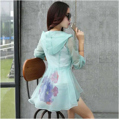 Odjeća za UV zaštitu od sunca Prozirna jakna dugih rukava Anti ultraljubičasto Ljetna odjeća za plažu Zaštitne kreme za zaštitu od sunca Kaputi Ženski A193