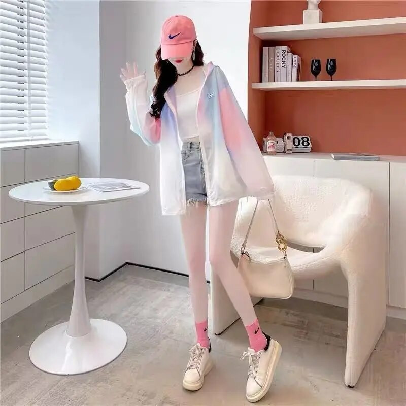 Široki uredski ženski kaput s patentnim zatvaračem, ležerni, jednobojni, jednostavni, sportski kaput s kapuljačom, proljeće, ljeto, ženska odjeća s tankim džepovima