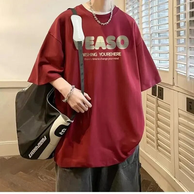 Vasaros vyriški, moteriški, madingi marškinėliai su trumpomis rankovėmis, madingi marškinėliai su raštu raštu, Harajuku stiliaus studentų viršūnė