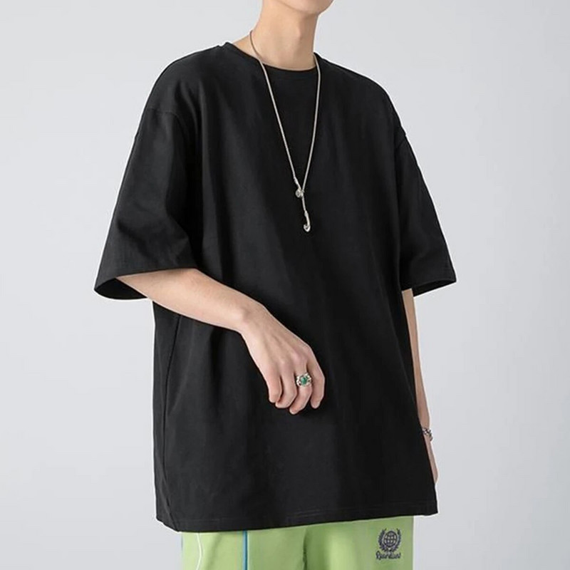 220 Gsm 100% pamuk Jednobojna majica Ljetna modna muška majica kratkih rukava Klasična majica kratkih rukava Muška hip hop prevelika majica Muška majica