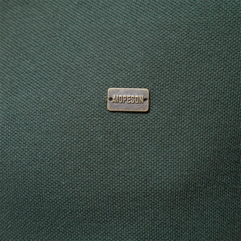 AIOPESON 100 % medvilnės vienspalviai vyriški polo, laisvalaikio stovo apykakle trumpomis rankovėmis vyriški Aukštos kokybės polo vyriški nauja vasara