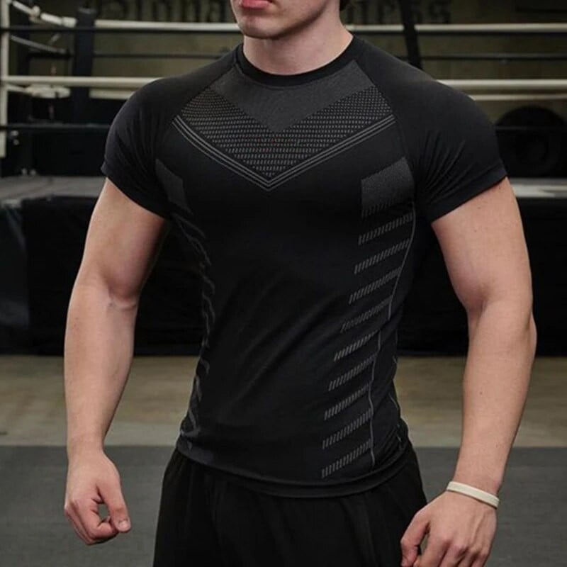 Nova muška majica kratkih rukava za teretanu Visokoelastična muška majica kratkih rukava za fitness koja se brzo suši, kratkih rukava, uske majice kratkih rukava, muška majica za trčanje