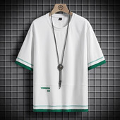 Hip-hop laza férfi utcai ruházati pólók Casual Classic 2023 nyári rövid ujjú fekete fehér pólópólók plusz túlméretes 5XL 6XL