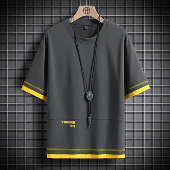 Hip Hop Loose Ανδρικά μπλουζάκια με ρούχα casual Classic 2023 Καλοκαιρινό κοντό μανίκι μαύρο λευκό μπλουζάκι Tees Plus Oversize 5XL 6XL