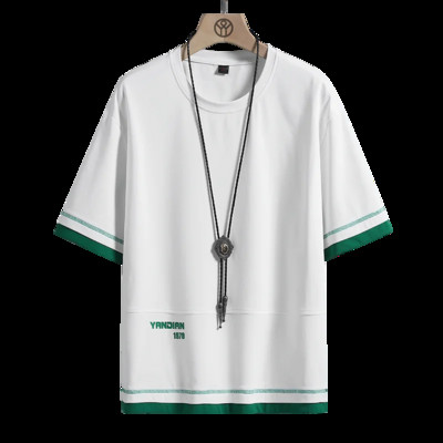 Hip-hop laza férfi utcai ruházati pólók Casual Classic 2023 nyári rövid ujjú fekete fehér pólópólók plusz túlméretes 5XL 6XL