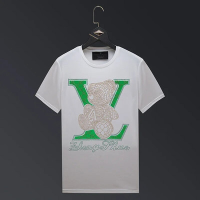 2023 Bear Rhinestones Cartoon T-shirts Muška modna ulična odjeća Visokokvalitetne uske majice kratkih rukava s O izrezom Muške velike veličine 6XL