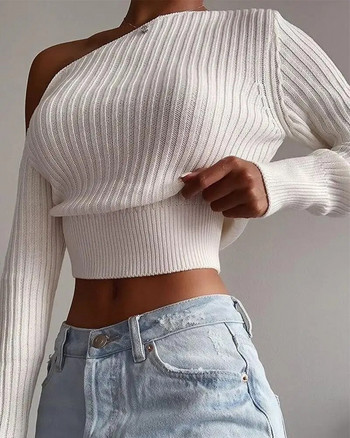 Γυναικείο πουλόβερ πουλόβερ σέξι μακριά ώμου Ανοιξιάτικα μακρυμάνικα πλεκτά μπλουζάκια μονόχρωμα γυναικεία πουλόβερ πουλόβερ Streetwear