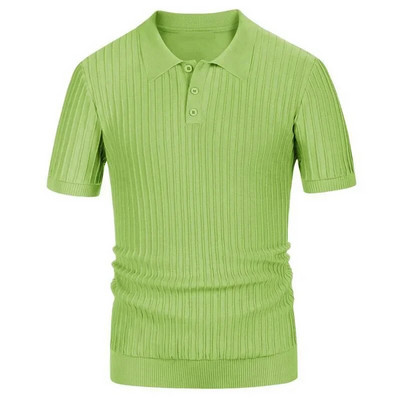 Férfi nyári rövid ujjú pólóingek Kötött Üzleti Hivatalos Férfi Nyári Luxus Stílusú Ruhák Vékony pamut ingek Férfi