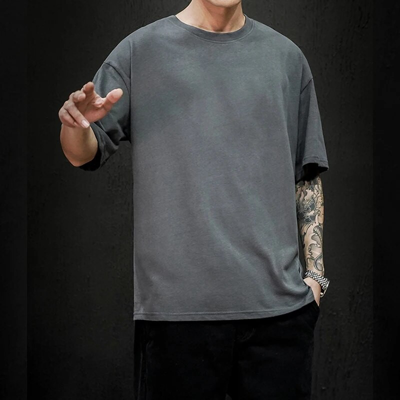 Ljetna modna muška majica kratkih rukava, ležerna jednobojna klasična osnovna majica kratkih rukava, muška, ženska, 100% pamuk, široka hip-hop majica 5XL