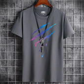 Muške ljetne široke majice kratkih rukava od 100 pamuka s printom