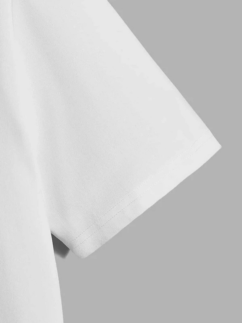 Élő, mint egy király Mintás minta férfi alkalmi férfi nyakú, rövid ujjú divatos nyári pólók felsők, férfi ruhák póló