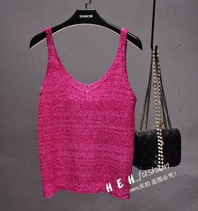 Proljeće i ljeto 2020. Novi remen za sućut s V-izrezom Pleteni prsluk sa šljokicama izvana The Joker Majica bez rukava Top Coatt