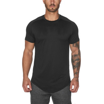 Мрежеста тениска Clothing Tight Gym Mens Summer New Brand Tees Homme Solid Quick Dry Bodybuilding Fitness Tshirt