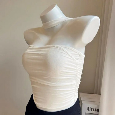 Dvoslojni gornji dio prsluka bez rukava s ovratnikom i tregerima, ženski gornji dio ljeta 2022. Novi čisto slatki i pikantni dizajn koji ide uz sve