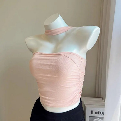 Dvoslojni gornji dio prsluka bez rukava s ovratnikom i tregerima, ženski gornji dio ljeta 2022. Novi čisto slatki i pikantni dizajn koji ide uz sve