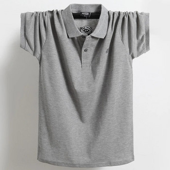 Безплатна доставка Лятна мъжка риза Маркова облекло от чист памук Бизнес ежедневна мъжка поло риза с къс ръкав Дишаща мека тениска 6xl