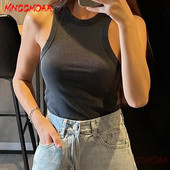 MNCCMOAA visokokvalitetni Ljeto 2024. Vintage Y2k rebrasti prsluk Ženske modne seksi tanke majice bez rukava Ženske majice bez rukava s donjim dijelom