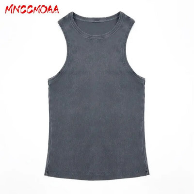 MNCCMOAA visokokvalitetni Ljeto 2024. Vintage Y2k rebrasti prsluk Ženske modne seksi tanke majice bez rukava Ženske majice bez rukava s donjim dijelom