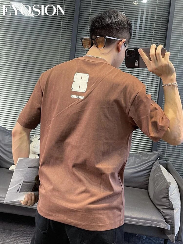 Muška ljetna majica kratkih rukava 2023., sportska fitness majica s otisnutim slovima i okruglim izrezom, široka korejska majica s polurukavima, ležerna, svestrana majica