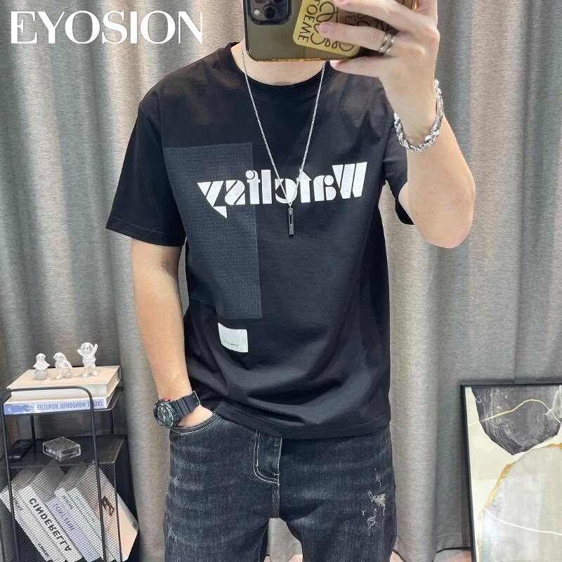 Ljetna muška majica kratkih rukava Nova majica s ispisom slova Čisti pamuk Majice kratkih rukava Ležerna moda Ulična odjeća za mlade Top veličine 5XL