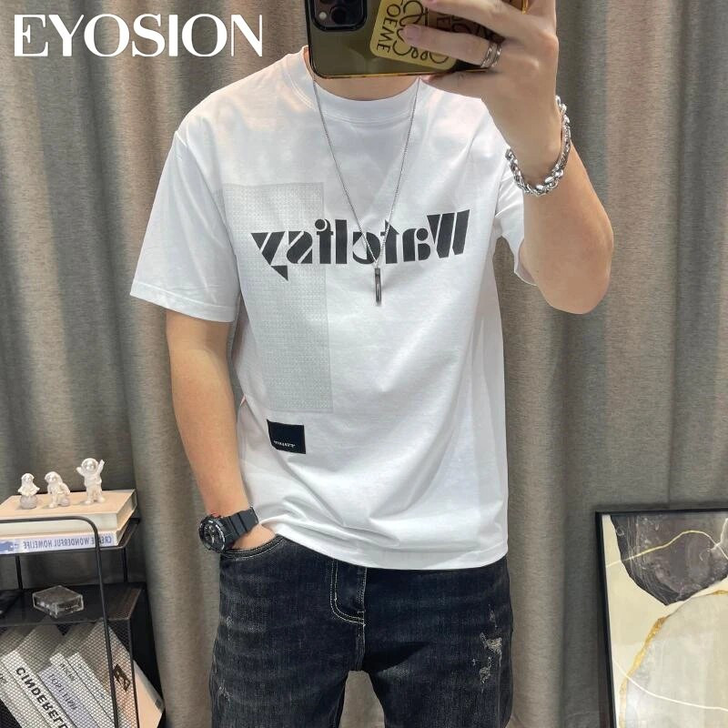 Ljetna muška majica kratkih rukava Nova majica s ispisom slova Čisti pamuk Majice kratkih rukava Ležerna moda Ulična odjeća za mlade Top veličine 5XL