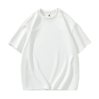 Ανδρικό σουέτ μπλουζάκι με κοντό μανίκι Vintage φαρδιά μπλουζάκια Γυναικεία casual oversized μπλουζάκια O λαιμό ρετρό μπλουζάκια Harajuku Νέο 2023