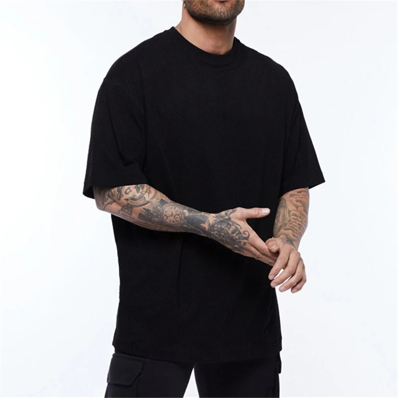 Nova muška labava prevelika majica kratkih rukava Streetwear Hip Hop Fitness T-shirt Ljetna marka odjeće za teretanu Majica kratkih rukava