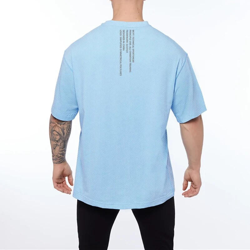 Nova muška labava prevelika majica kratkih rukava Streetwear Hip Hop Fitness T-shirt Ljetna marka odjeće za teretanu Majica kratkih rukava