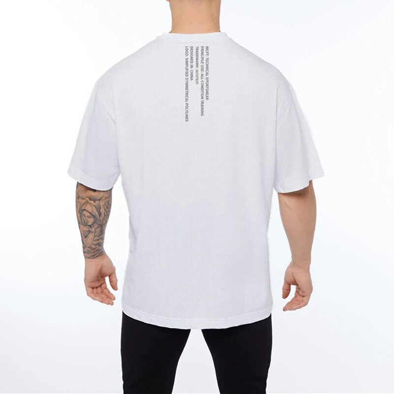 Nova muška labava prevelika majica kratkih rukava Streetwear Hip Hop Fitness T-shirt Ljetna marka odjeće za teretanu Majica kratkih rukava