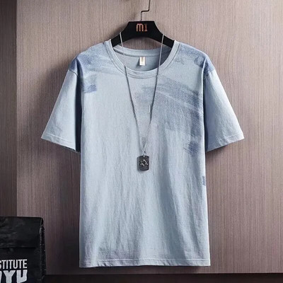 Široka ljetna majica kratkih rukava, muška moda, trendovski dizajn rukava s pet točaka, antibakterijski uzorak slova