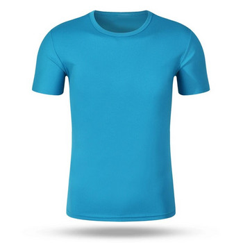 Лятна мъжка нова висококачествена ежедневна бързосъхнеща спортна тениска с кръгло деколте и къс ръкав Мъжки фланелки за фитнес дишащи горнища за бягане