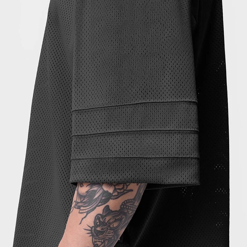 Prevelika široka mrežasta brzosušeća majica kratkih rukava za teretanu Bodybuilding Fitness majica za trčanje Ljetne prozračne muške sportske majice