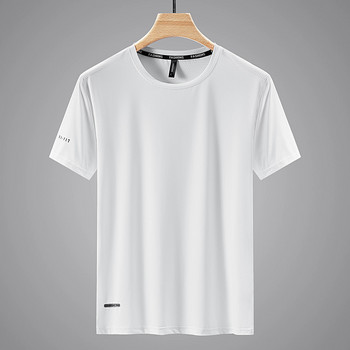 Quick Dry Αθλητικό Μπλουζάκι Ανδρικό κοντό μανίκι 2024 Καλοκαιρινό Casual Λευκό Plus OverSize 6XL 7XL 8XL 9XL Top Tees GYM Tshirt Ρούχα