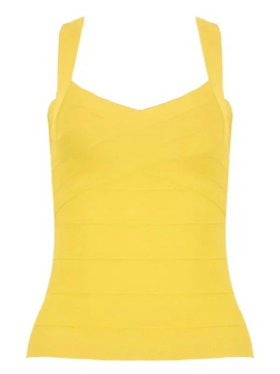 BEAUKEY Seksi HL Bandage Top Ljeto 2023. Ženski bijeli prsluk XL Veleprodaja Crno Crveno Žuti Camis Bodycon Ženske Maxi Tight Camis