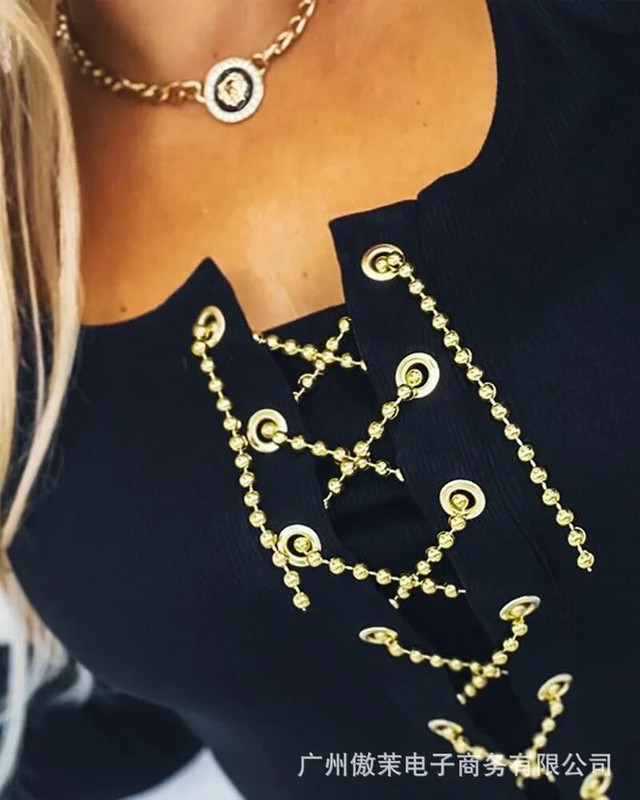 Asimetriški viršutiniai moteriški raišteliai su raišteliais, marškinėliai apvaliu kaklu, ploni marškinėliai Y2k 2023 m. rudens marškinėliai