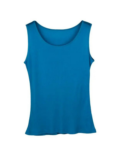 SuyaDream ženske majice bez rukava, pleteni, jednobojni prsluk od prave svile, osnovna majica bez rukava s o izrezom 2022. Ljetne majice