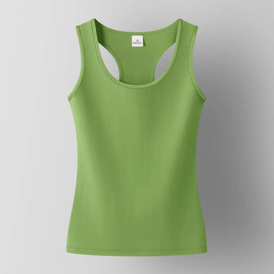 Ženski pamučni jednobojni ženski tanak ležerni prsluk bez rukava Jednobojni kratki gornji dio nižeg kroja za dame Ljetni prsluk za fitness