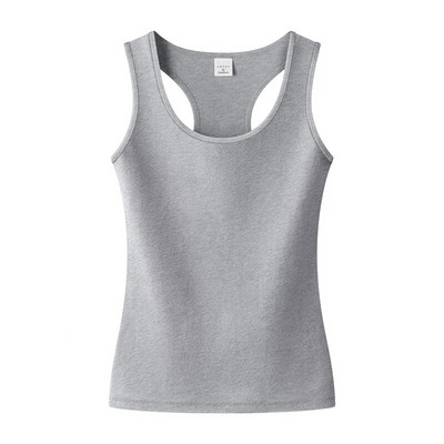 Ženski pamučni jednobojni ženski tanak ležerni prsluk bez rukava Jednobojni kratki gornji dio nižeg kroja za dame Ljetni prsluk za fitness