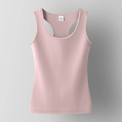 Ženski pamučni jednobojni ženski tanak ležerni prsluk bez rukava Jednobojni kratki gornji dio nižeg kroja za dame Ljetni prsluk za fitness