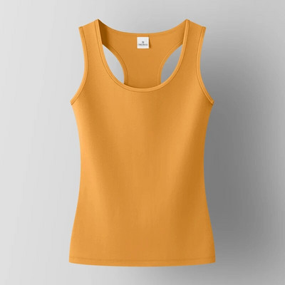 Ženski pamučni jednobojni ženski tanak ležerni prsluk bez rukava Jednobojni kratki gornji dio nižeg kroja za dame Ljetni prsluk za fitness